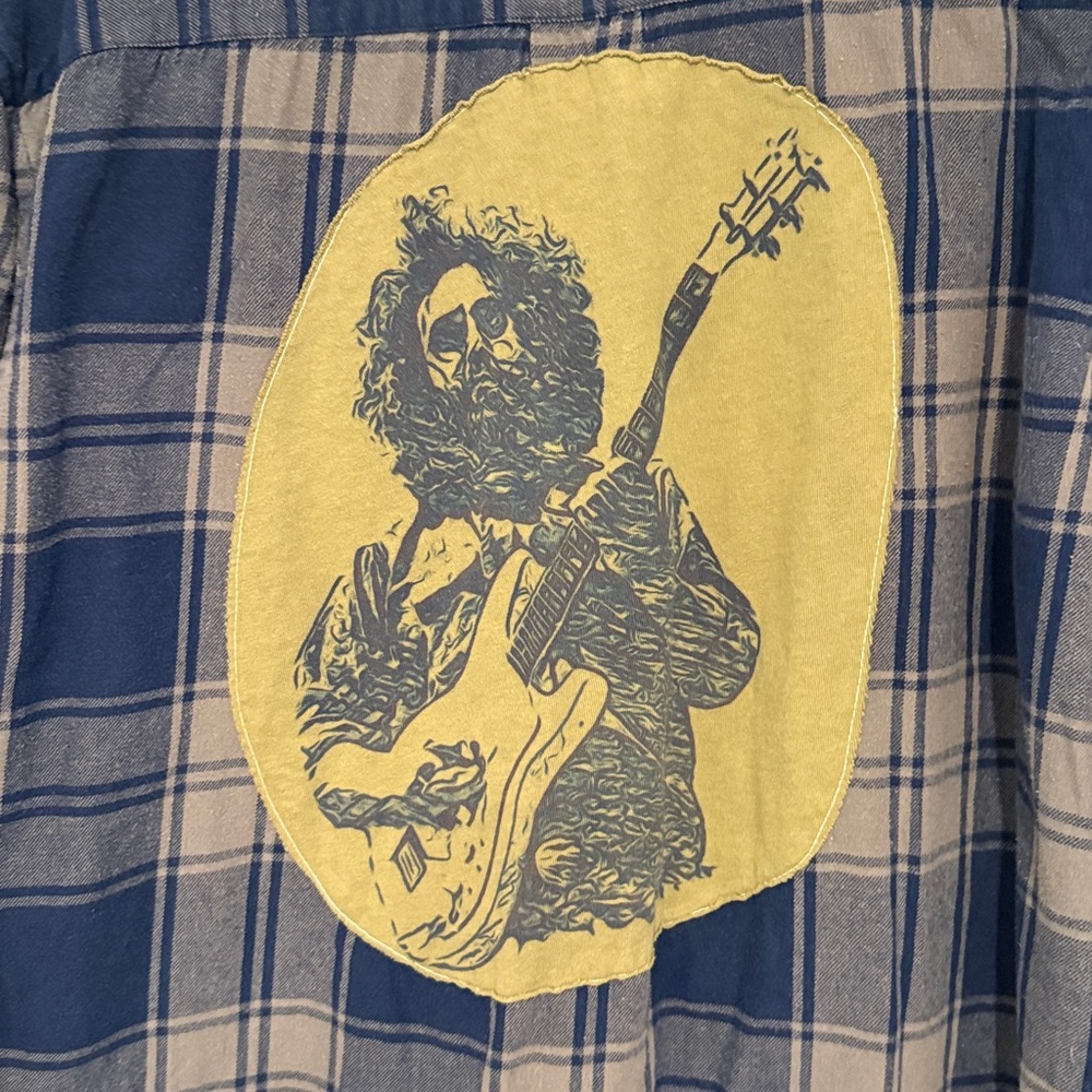 Upcycled Jerry Garcia Legacy Flannel Shirt St. John’s Bay - Size Large